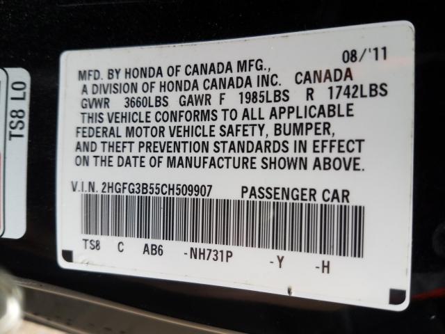 Photo 9 VIN: 2HGFG3B55CH509907 - HONDA CIVIC LX 