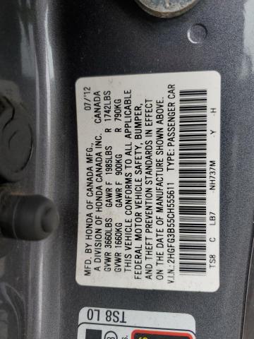 Photo 11 VIN: 2HGFG3B55CH555611 - HONDA CIVIC CPE 