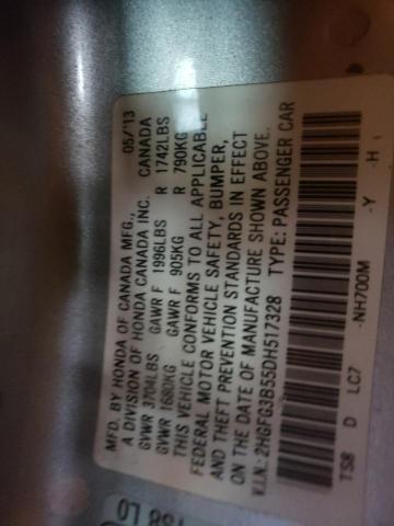 Photo 11 VIN: 2HGFG3B55DH517328 - HONDA CIVIC 