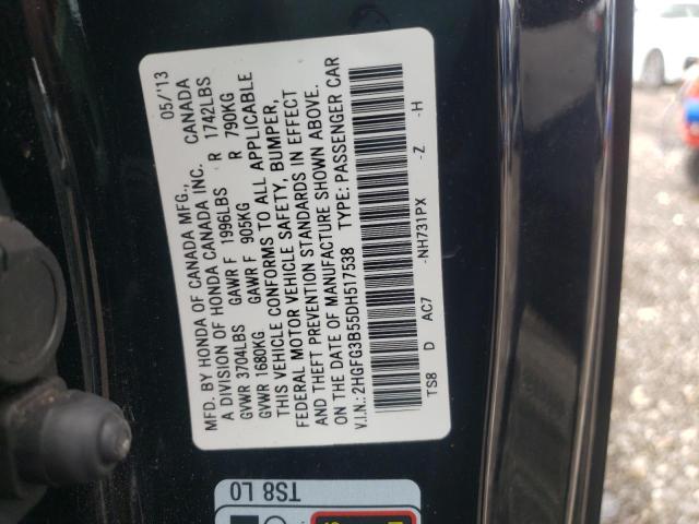 Photo 11 VIN: 2HGFG3B55DH517538 - HONDA CIVIC LX 