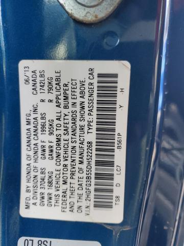 Photo 12 VIN: 2HGFG3B55DH522268 - HONDA CIVIC 