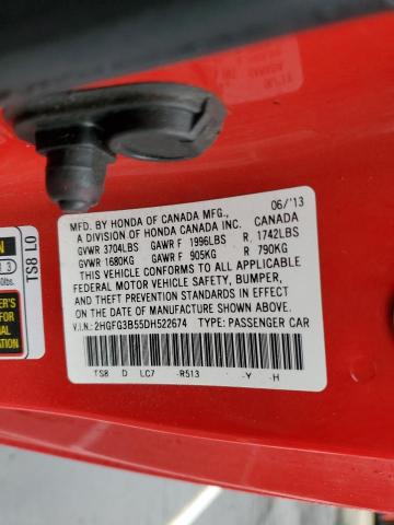 Photo 11 VIN: 2HGFG3B55DH522674 - HONDA CIVIC 