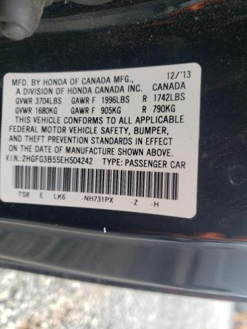 Photo 9 VIN: 2HGFG3B55EH504242 - HONDA CIVIC LX 