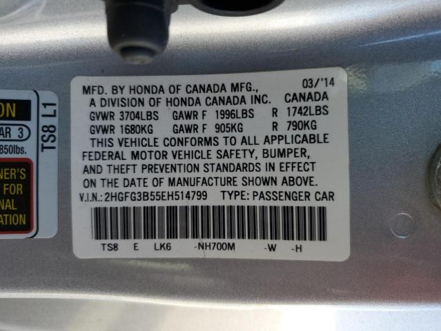 Photo 12 VIN: 2HGFG3B55EH514799 - HONDA CIVIC 