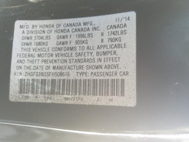 Photo 9 VIN: 2HGFG3B55FH508616 - HONDA CIVIC LX 