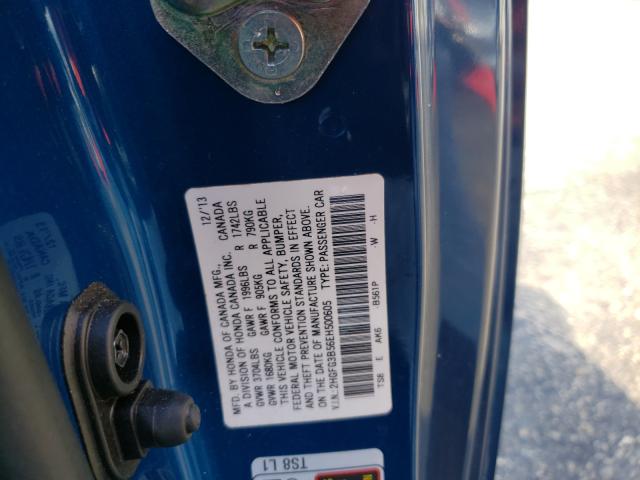 Photo 9 VIN: 2HGFG3B56EH500605 - HONDA CIVIC LX 