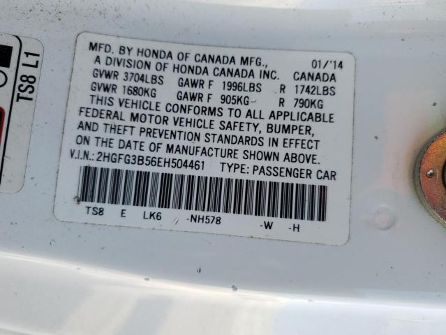 Photo 9 VIN: 2HGFG3B56EH504461 - HONDA CIVIC LX 