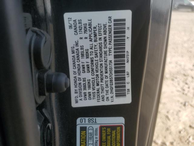 Photo 12 VIN: 2HGFG3B57CH551754 - HONDA CIVIC CPE 