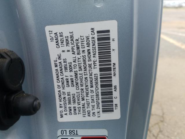 Photo 9 VIN: 2HGFG3B57CH565623 - HONDA CIVIC LX 