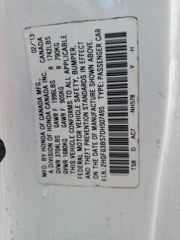 Photo 12 VIN: 2HGFG3B57DH507495 - HONDA CIVIC LX 