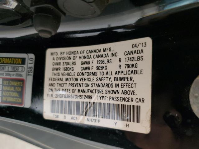 Photo 11 VIN: 2HGFG3B57DH512499 - HONDA CIVIC 