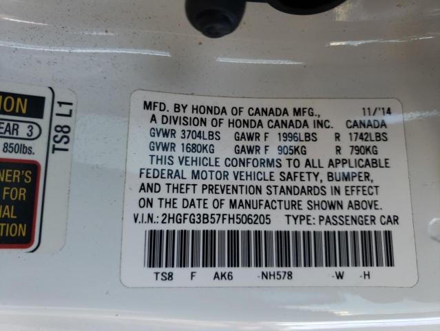 Photo 9 VIN: 2HGFG3B57FH506205 - HONDA CIVIC LX 