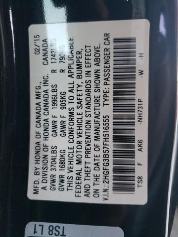 Photo 11 VIN: 2HGFG3B57FH516555 - HONDA CIVIC LX 