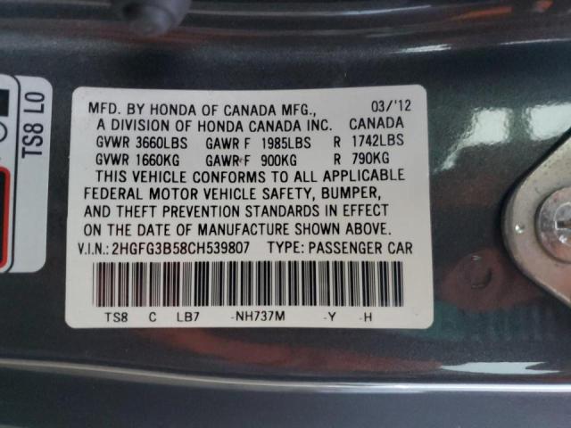 Photo 12 VIN: 2HGFG3B58CH539807 - HONDA CIVIC LX 