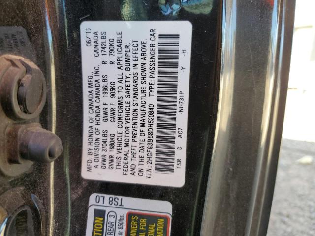 Photo 11 VIN: 2HGFG3B58DH520840 - HONDA CIVIC 