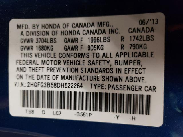 Photo 9 VIN: 2HGFG3B58DH522264 - HONDA CIVIC LX 