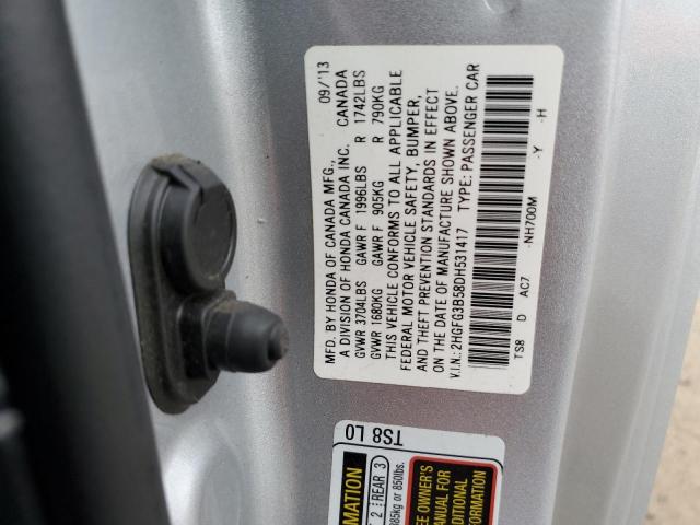 Photo 11 VIN: 2HGFG3B58DH531417 - HONDA CIVIC LX 