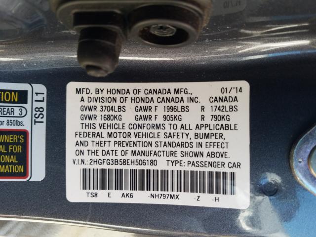 Photo 9 VIN: 2HGFG3B58EH506180 - HONDA CIVIC LX 