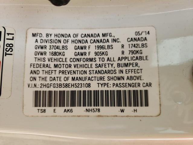 Photo 9 VIN: 2HGFG3B58EH523108 - HONDA CIVIC LX 