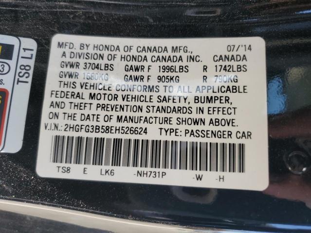 Photo 12 VIN: 2HGFG3B58EH526624 - HONDA CIVIC 