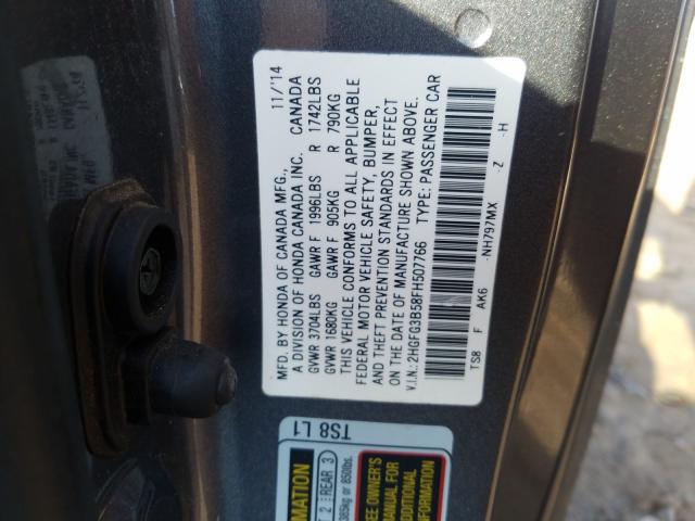 Photo 9 VIN: 2HGFG3B58FH507766 - HONDA CIVIC LX 