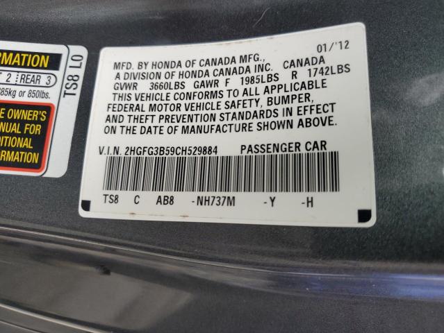 Photo 9 VIN: 2HGFG3B59CH529884 - HONDA CIVIC LX 