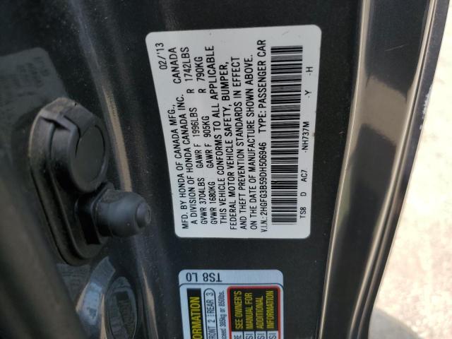 Photo 11 VIN: 2HGFG3B59DH506946 - HONDA CIVIC LX 