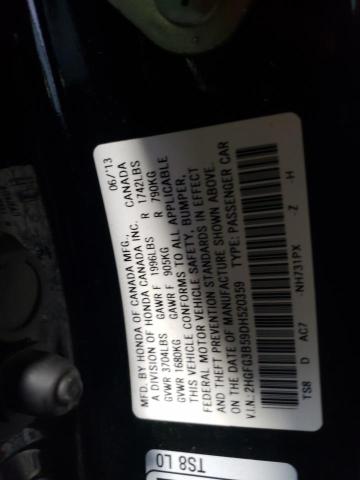 Photo 11 VIN: 2HGFG3B59DH520359 - HONDA CIVIC LX 