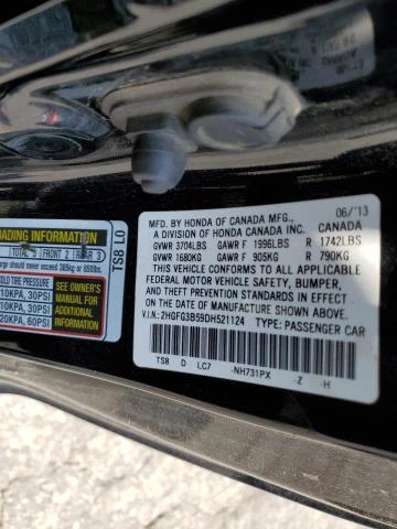 Photo 11 VIN: 2HGFG3B59DH521124 - HONDA CIVIC LX 