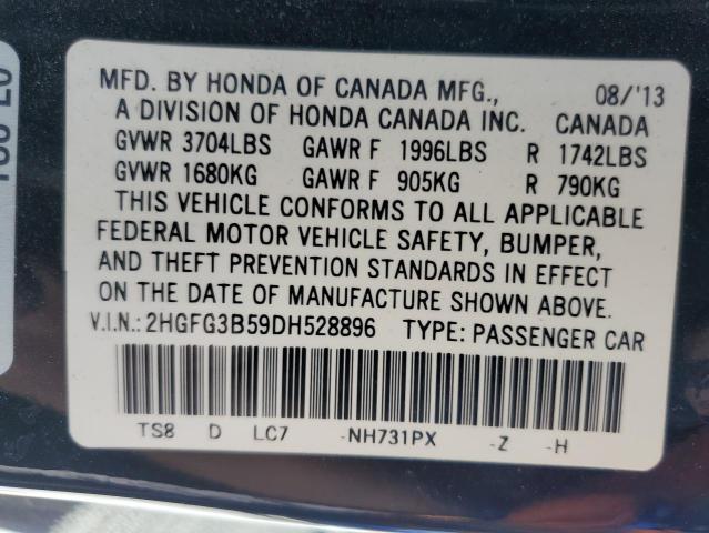 Photo 11 VIN: 2HGFG3B59DH528896 - HONDA CIVIC 