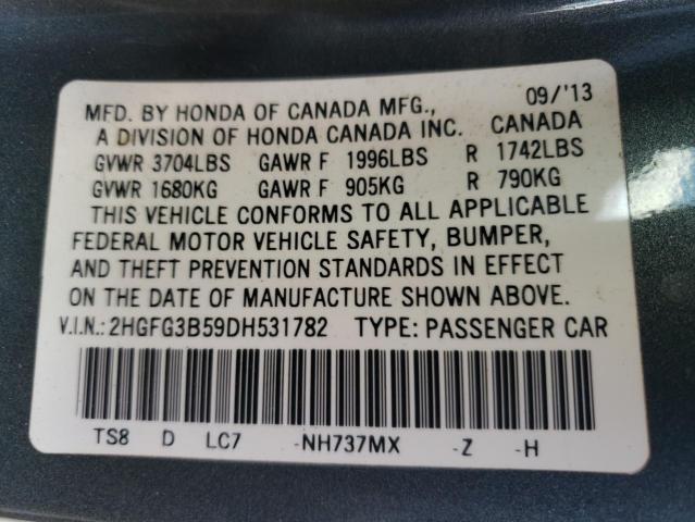 Photo 11 VIN: 2HGFG3B59DH531782 - HONDA CIVIC 