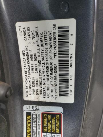 Photo 11 VIN: 2HGFG3B59EH504907 - HONDA CIVIC 