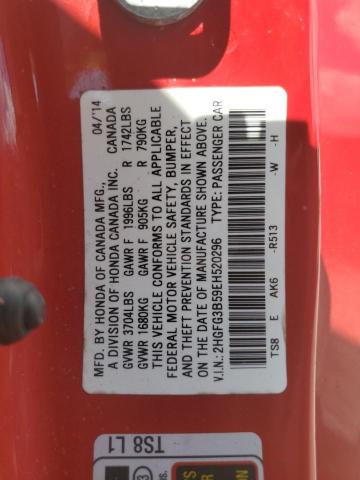 Photo 12 VIN: 2HGFG3B59EH520296 - HONDA CIVIC 