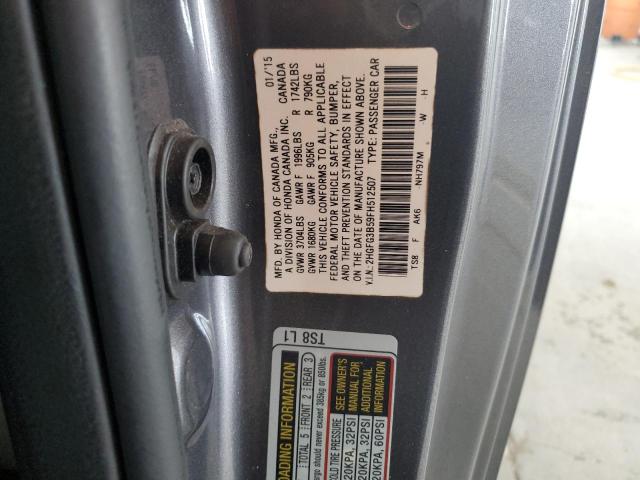 Photo 11 VIN: 2HGFG3B59FH512507 - HONDA CIVIC 