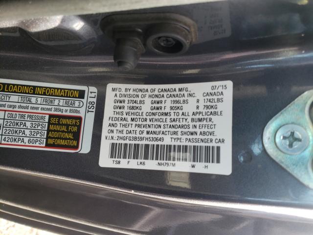 Photo 9 VIN: 2HGFG3B59FH530649 - HONDA CIVIC LX 