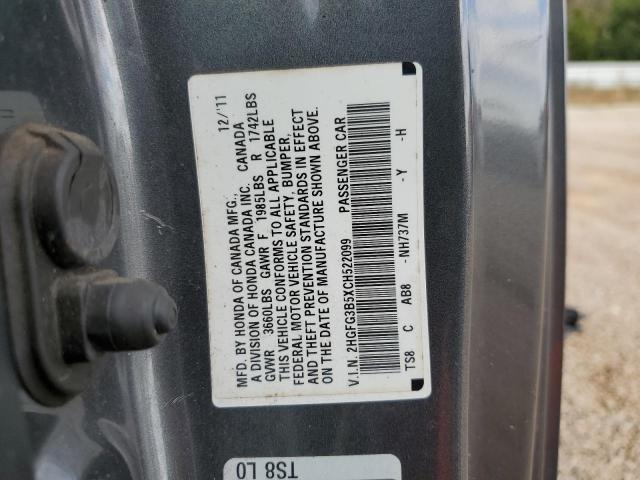 Photo 9 VIN: 2HGFG3B5XCH522099 - HONDA CIVIC LX 