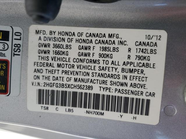 Photo 11 VIN: 2HGFG3B5XCH562389 - HONDA CIVIC 