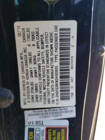 Photo 11 VIN: 2HGFG3B5XDH505935 - HONDA CIVIC LX 