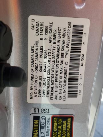 Photo 11 VIN: 2HGFG3B5XDH512125 - HONDA CIVIC LX 