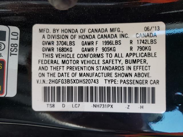 Photo 9 VIN: 2HGFG3B5XDH520743 - HONDA CIVIC LX 