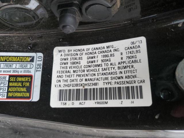 Photo 12 VIN: 2HGFG3B5XDH523481 - HONDA CIVIC LX 