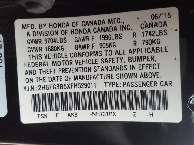 Photo 9 VIN: 2HGFG3B5XFH529011 - HONDA CIVIC LX 