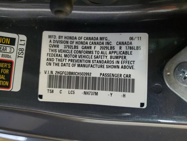 Photo 11 VIN: 2HGFG3B80CH503992 - HONDA CIVIC 