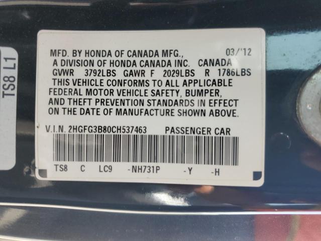 Photo 11 VIN: 2HGFG3B80CH537463 - HONDA CIVIC 