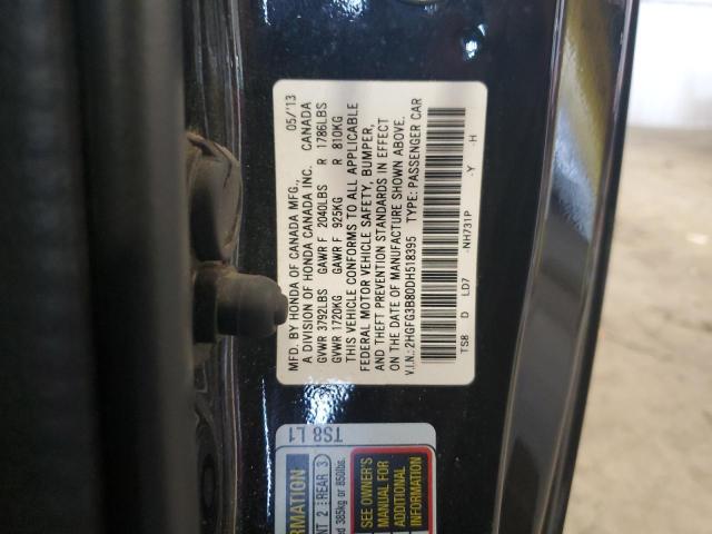 Photo 11 VIN: 2HGFG3B80DH518395 - HONDA CIVIC EX 