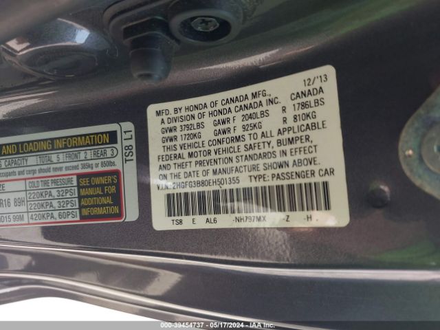 Photo 8 VIN: 2HGFG3B80EH501355 - HONDA CIVIC 