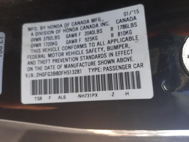 Photo 9 VIN: 2HGFG3B80FH513281 - HONDA CIVIC EX 