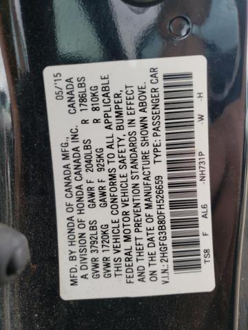 Photo 9 VIN: 2HGFG3B80FH526659 - HONDA CIVIC EX 