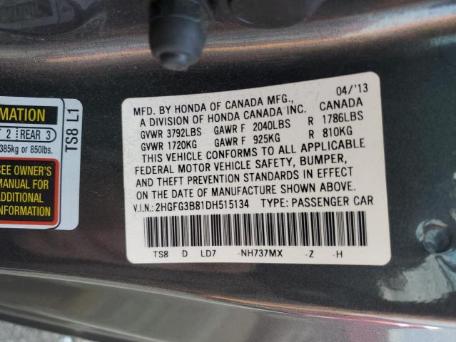 Photo 11 VIN: 2HGFG3B81DH515134 - HONDA CIVIC EX 