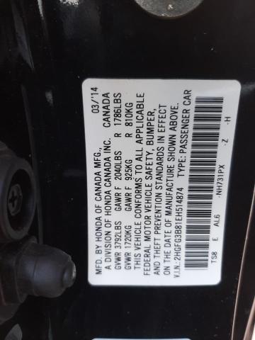 Photo 11 VIN: 2HGFG3B81EH514874 - HONDA CIVIC EX 